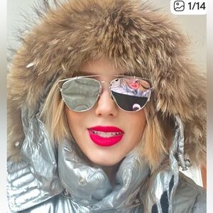 Bogner Silver Ski Jacket with Fur Trimmed Hood